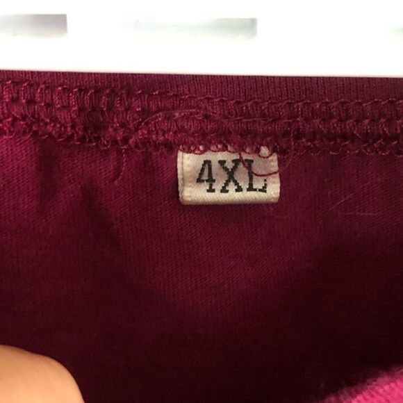 PLUS Size 4XL Burgundy Graphic Print T-shirt - Picture 5 of 5